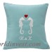 Nantucket Bound Valentine's Seahorses Personalized Indoor/Outdoor Throw Pillow NANT1114